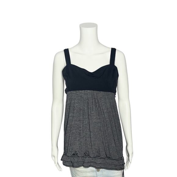 LULULEMON No Limit Run Back On Track Black Gray Wide Strap Tank Top Size 12 - Picture 3 of 9